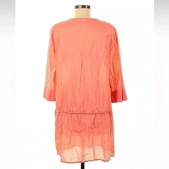 Lands’ End Orange Sherbet Cotton Embroidered Swimsuit Coverup Size M Medium - Picture 4 of 5